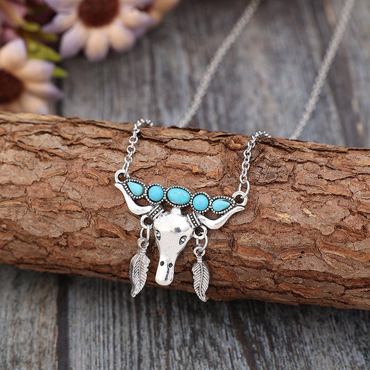 Turquoise Cow Shape Necklace